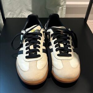 Adidas Women's Cream and Black Samba Sneakers